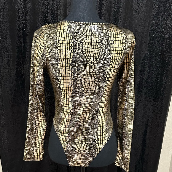 Golden black snake skin bodysuit - Picture 2 of 2